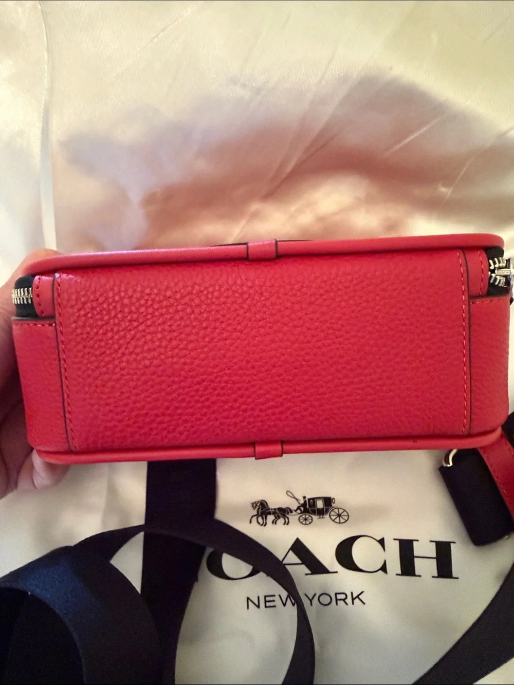 ❤️🖤Coach NWT True Red Pebble Leather Wyatt Crossbody Bag with Silver Hardware
